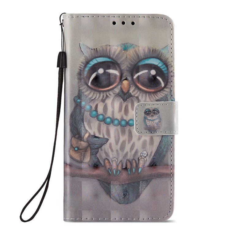 Per Huawei P20 Lite / Custodia Mobile Magnetica Con Supporto In Pelle Stampa Modello Nova 3e (porcellana) - Modello Di Gufo-2