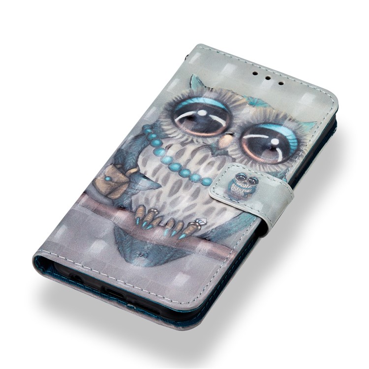 Per Huawei P20 Lite / Custodia Mobile Magnetica Con Supporto In Pelle Stampa Modello Nova 3e (porcellana) - Modello Di Gufo-4