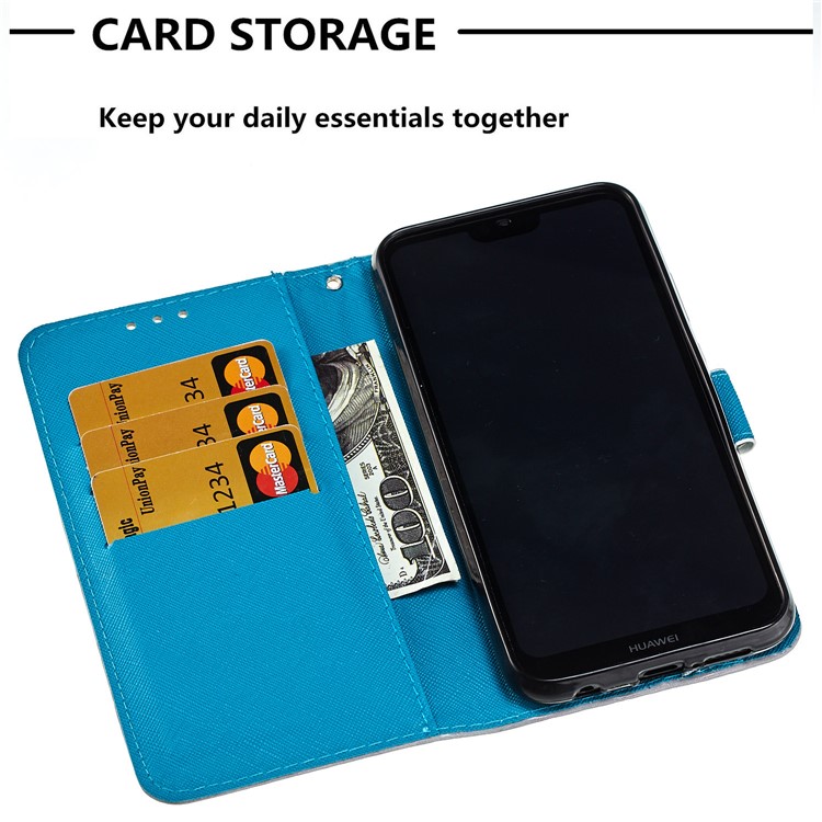 Per Huawei P20 Lite / Custodia Mobile Magnetica Con Supporto In Pelle Stampa Modello Nova 3e (porcellana) - Modello Di Gufo-5