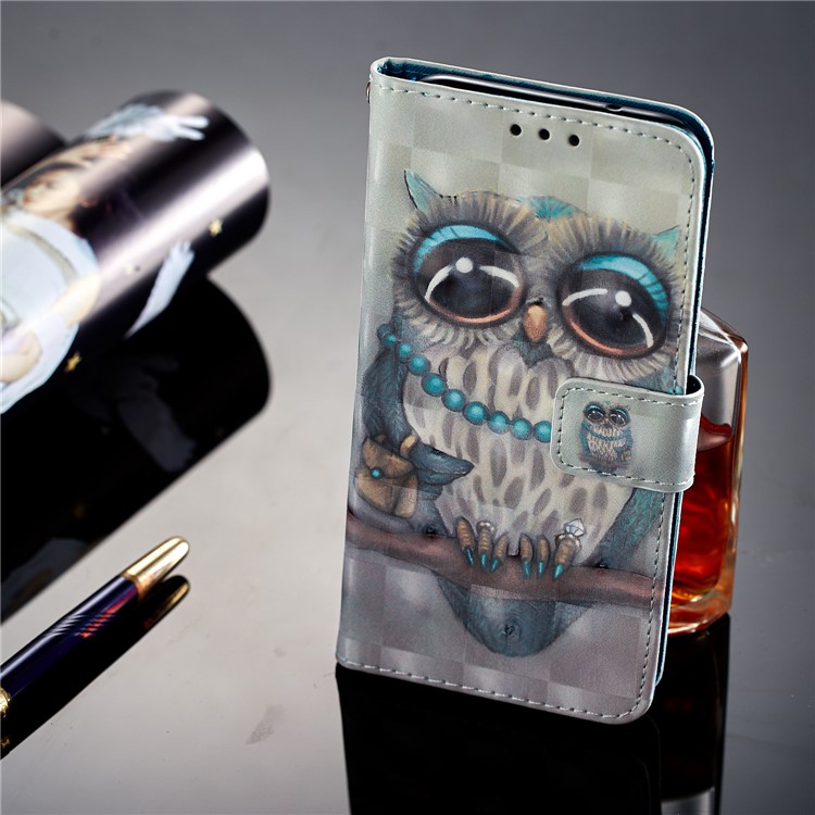 Per Huawei P20 Lite / Custodia Mobile Magnetica Con Supporto In Pelle Stampa Modello Nova 3e (porcellana) - Modello Di Gufo-7