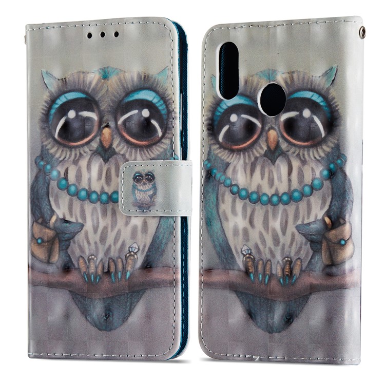 Per Huawei P20 Lite / Custodia Mobile Magnetica Con Supporto In Pelle Stampa Modello Nova 3e (porcellana) - Modello Di Gufo-8