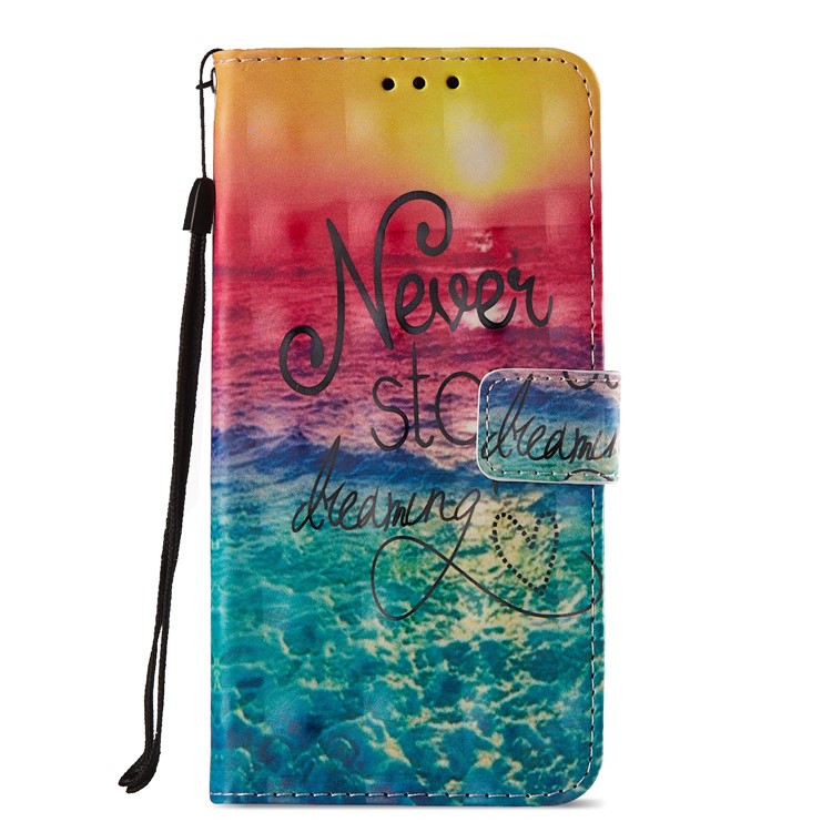 Pattern Printing Light Spot Decor Leather Stand Protective Phone Shell for Huawei P20 Pro - Never Stop Dreaming-3