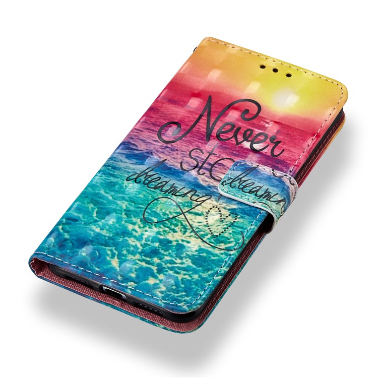 Pattern Printing Light Spot Decor Leather Stand Protective Phone Shell for Huawei P20 Pro - Never Stop Dreaming-7