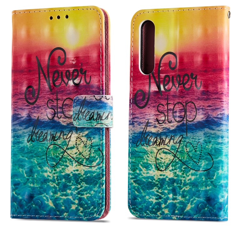 Pattern Printing Light Spot Decor Leather Stand Protective Phone Shell for Huawei P20 Pro - Never Stop Dreaming-15