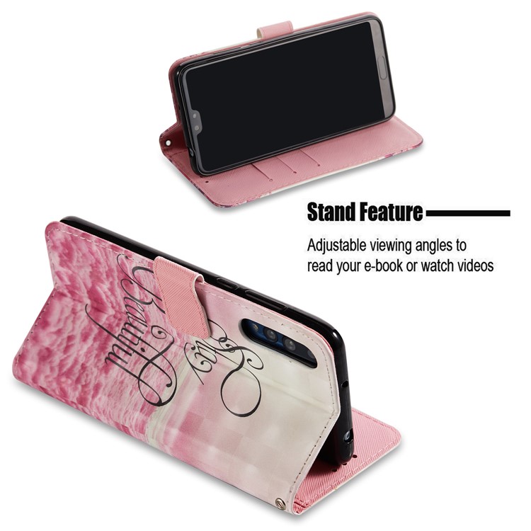 Pattern Printing Light Spot Decor Leather Stand Protective Phone Case for Huawei P20 Pro - Stay Beautiful-3