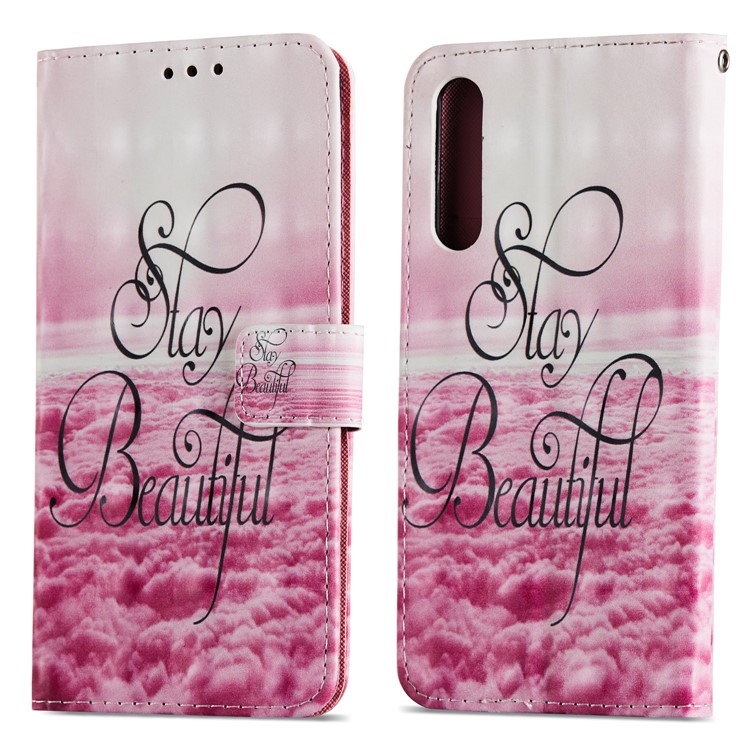 Motif Imprimement Léger Décor Décor en Cuir Stand de Protection du Téléphone Pour Huawei P20 Pro - Reste Beau