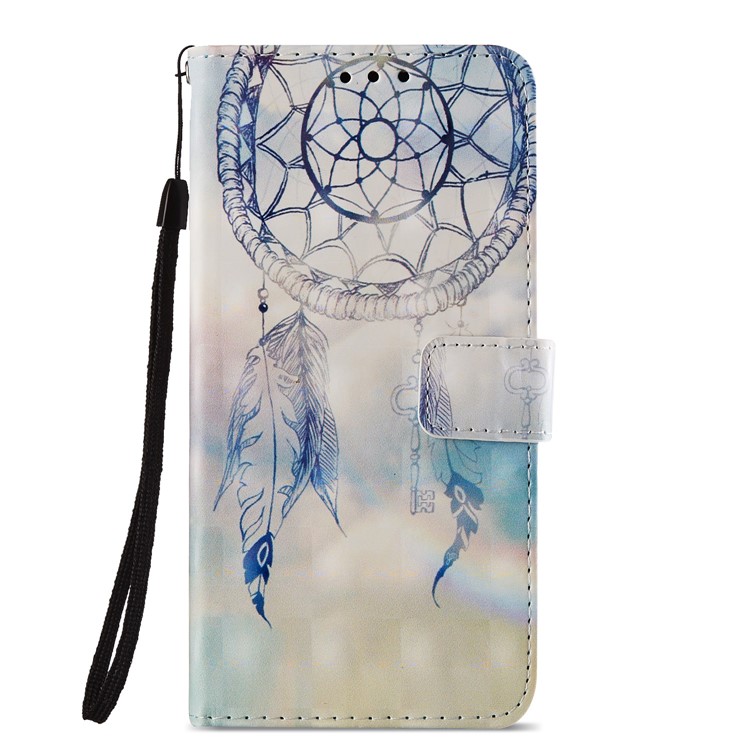 Pattern Printing Light Spot Decor Leather Stand Protective Phone Casing for Huawei P20 Pro - Dream Catcher and Feather-3