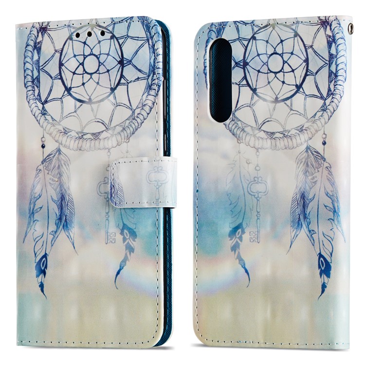 Pattern Printing Light Spot Decor Leather Stand Protective Phone Casing for Huawei P20 Pro - Dream Catcher and Feather-15