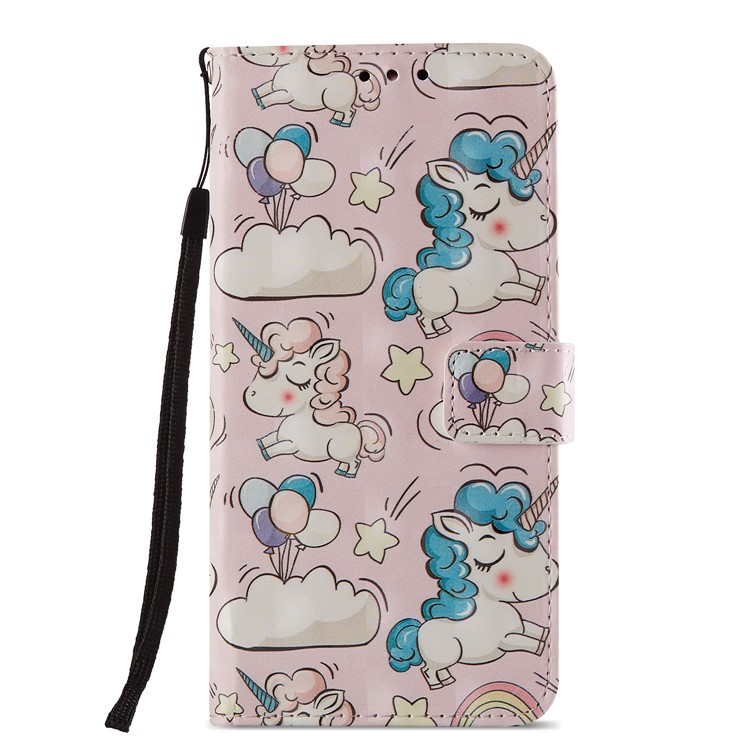 Pattern Printing Light Spot Decor Leather Stand Protective Cell Phone Shell for Huawei P20 Pro - Unicorn-3