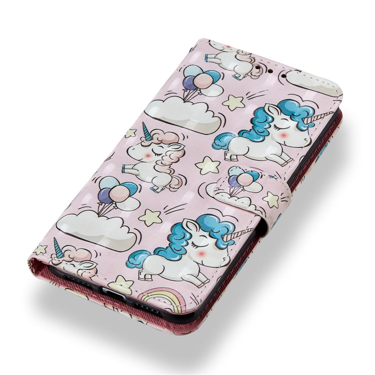 Pattern Printing Light Spot Decor Leather Stand Protective Cell Phone Shell for Huawei P20 Pro - Unicorn-7