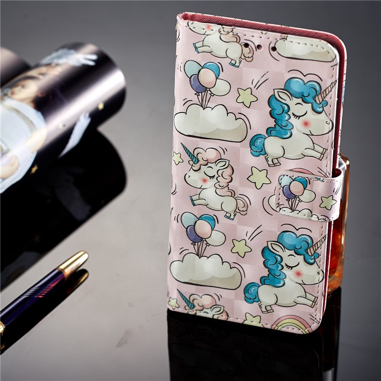 Pattern Printing Light Spot Decor Leather Stand Protective Cell Phone Shell for Huawei P20 Pro - Unicorn-13