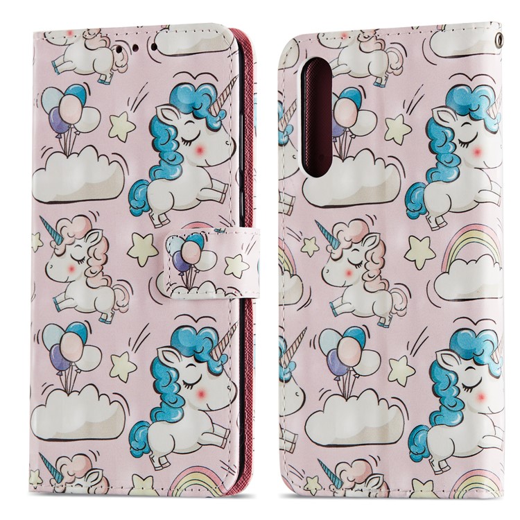 Pattern Printing Light Spot Decor Leather Stand Protective Cell Phone Shell for Huawei P20 Pro - Unicorn-15