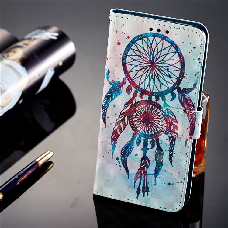 Pattern Printing Light Spot Decor Leather Stand Protective Cover for Huawei P20 Pro - Colorful Dream Catcher-13