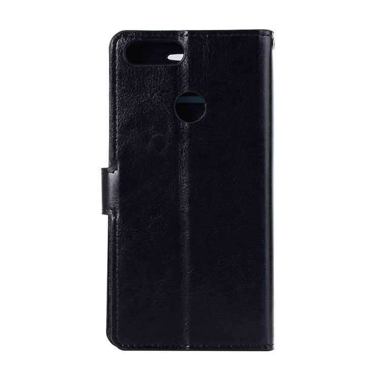 Crazy Horse Magnetic Stand Wallet Leather Mobile Phone Casing Cover for Huawei P Smart / Enjoy 7S - Black-2