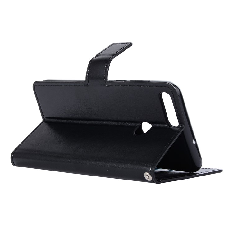 Crazy Horse Magnetic Stand Wallet Leather Mobile Phone Casing Cover for Huawei P Smart / Enjoy 7S - Black-4