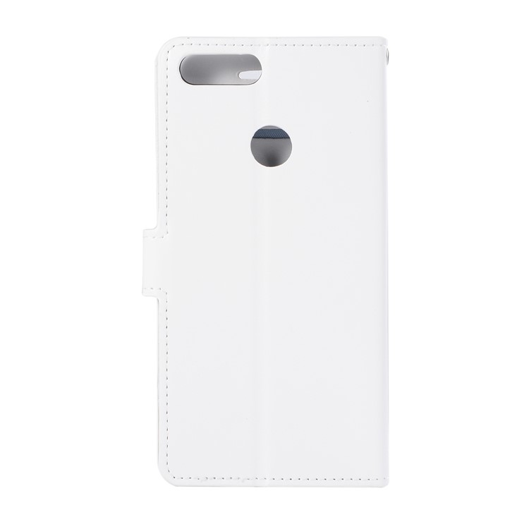 Crazy Horse Magnetic Stand Wallet Leather Mobile Phone Casing for Huawei P Smart / Enjoy 7S - White-1