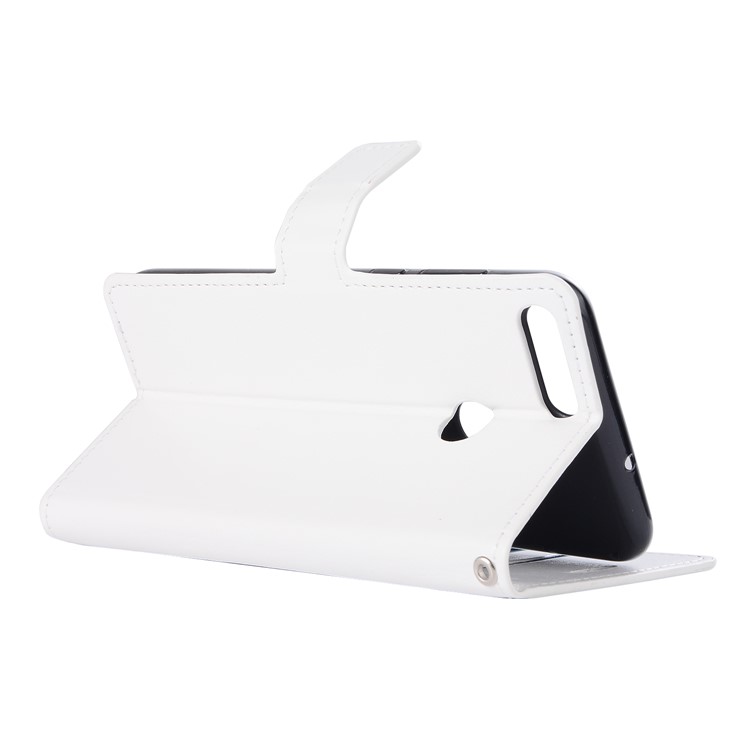 Crazy Horse Magnetic Stand Wallet Leather Mobile Phone Casing for Huawei P Smart / Enjoy 7S - White-3