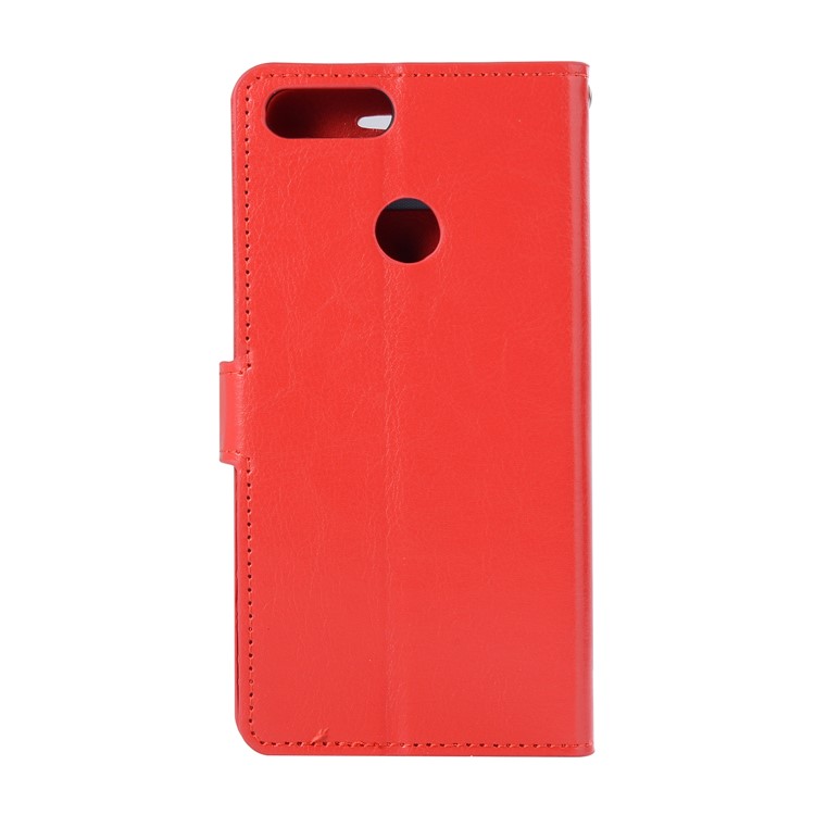 Crazy Horse Magnetic Stand Wallet Leather Mobile Phone Cover for Huawei P Smart / Enjoy 7S - Red-1