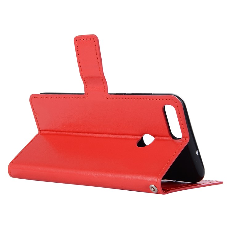 Crazy Horse Magnetic Stand Wallet Leather Mobile Phone Cover for Huawei P Smart / Enjoy 7S - Red-3