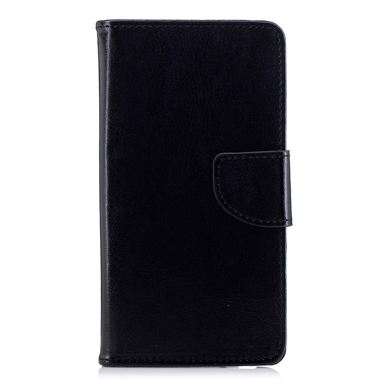 Solid Color Wallet Stand Leather Mobile Phone Case for Huawei P20 - Black-2