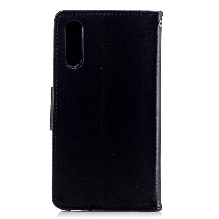 Solid Color Wallet Stand Leather Mobile Phone Case for Huawei P20 - Black-3
