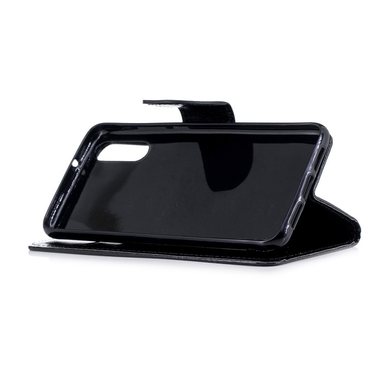 Solid Color Wallet Stand Leather Mobile Phone Case for Huawei P20 - Black-5