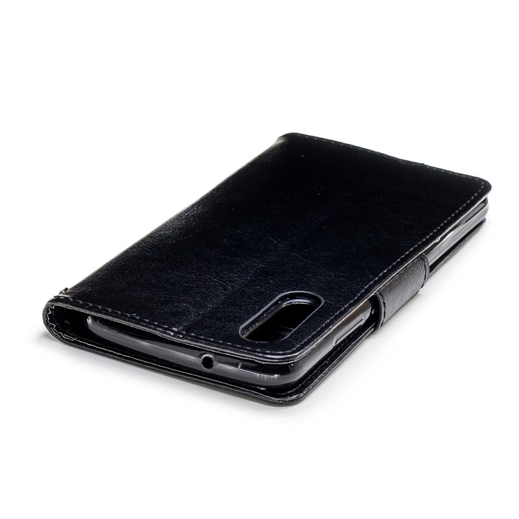 Solid Color Wallet Stand Leather Mobile Phone Case for Huawei P20 - Black-7