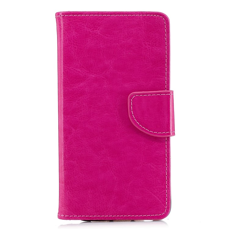 Solid Color Wallet Leather Mobile Phone Shell with Stand for Huawei P20 - Rose-1