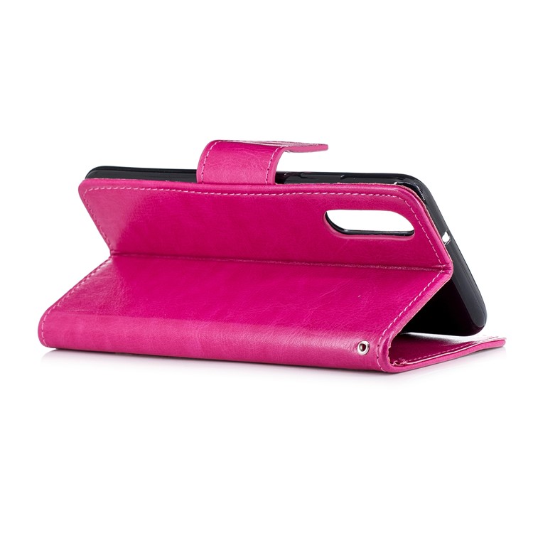 Solid Color Wallet Leather Mobile Phone Shell with Stand for Huawei P20 - Rose-3