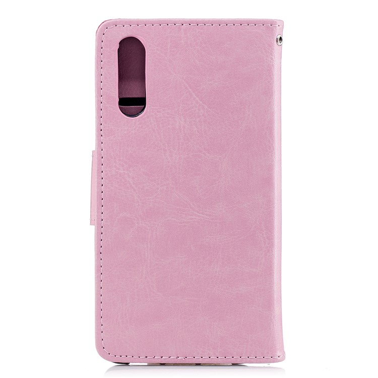 Solid Color Stand Leather Wallet Phone Casing for Huawei P20 - Pink-2