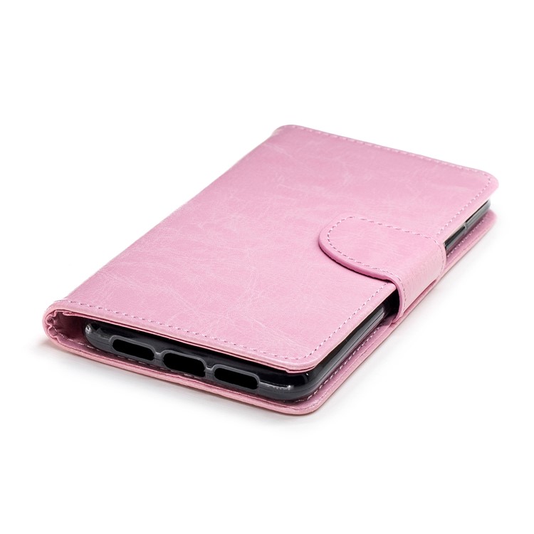 Solid Color Stand Leather Wallet Phone Casing for Huawei P20 - Pink-5