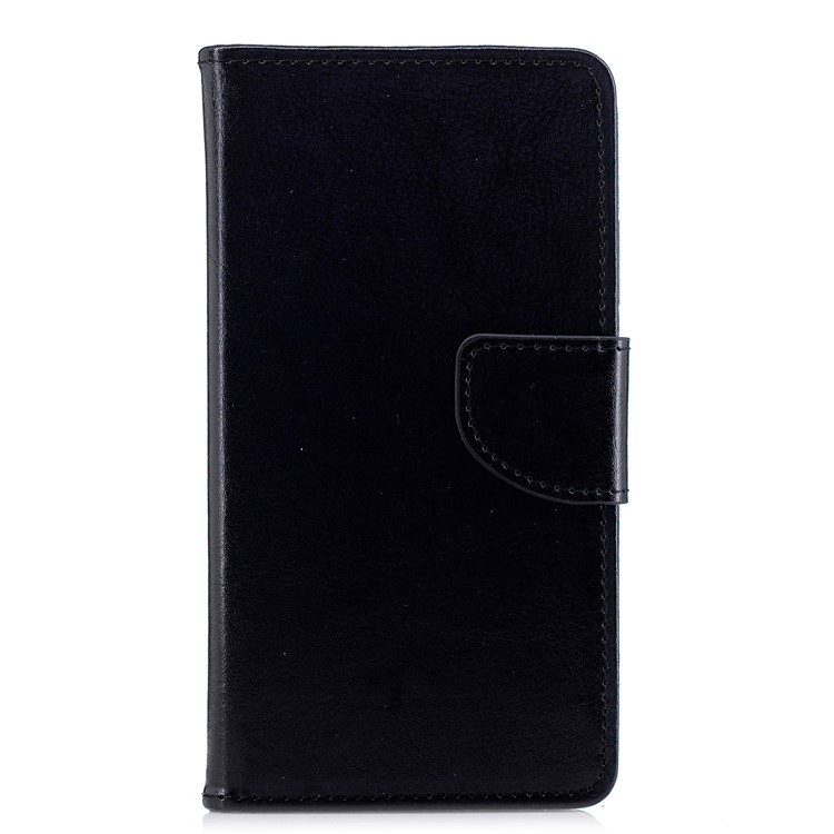 Solid Color Wallet Stand Leather Mobile Phone Case for Huawei P20 Lite/Nova 3e - Black-2
