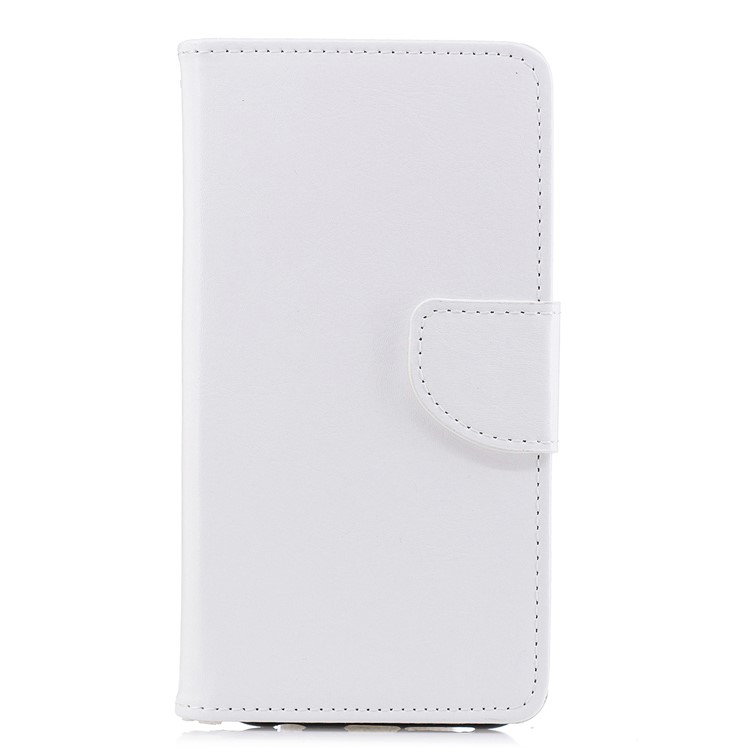 Solid Color Wallet Stand Leather Mobile Phone Cover for Huawei P20 Lite/Nova 3e - White-1