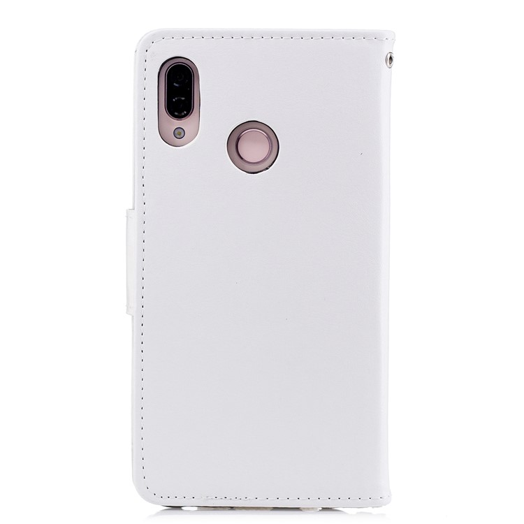 Solid Color Wallet Stand Leather Mobile Phone Cover for Huawei P20 Lite/Nova 3e - White-2