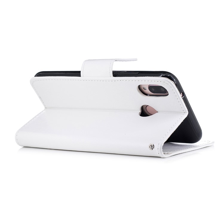 Solid Color Wallet Stand Leather Mobile Phone Cover for Huawei P20 Lite/Nova 3e - White-3