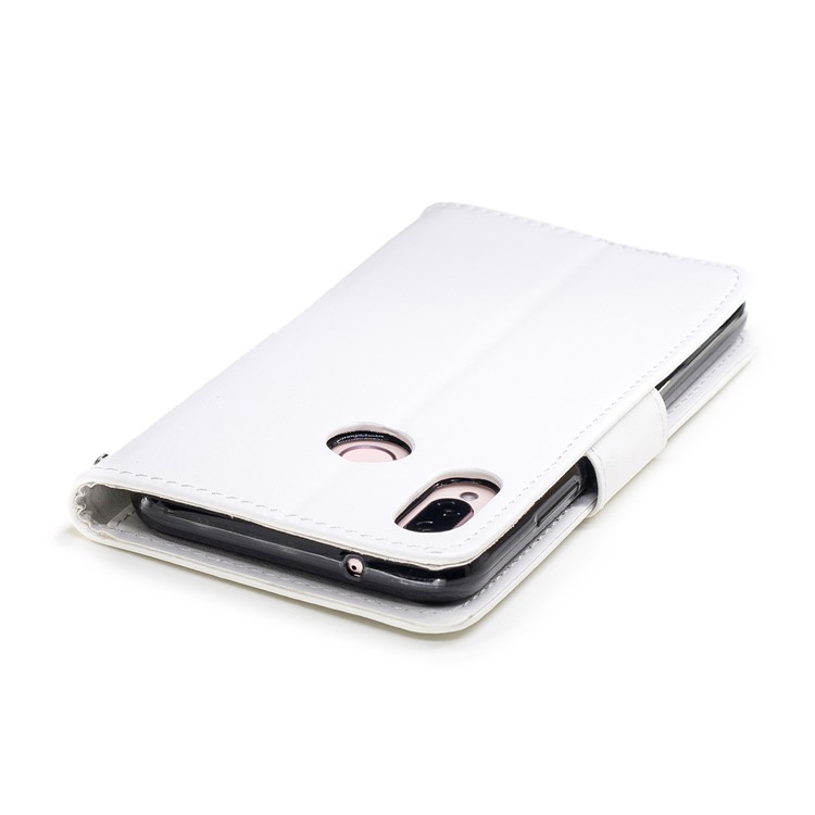 Solid Color Wallet Stand Leather Mobile Phone Cover for Huawei P20 Lite/Nova 3e - White-6