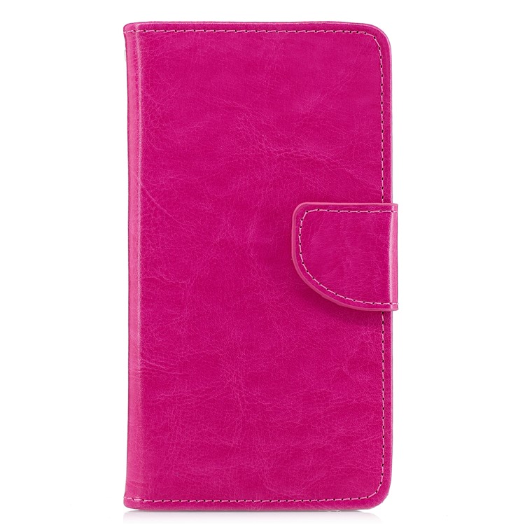 Solid Color Wallet Stand Leather Mobile Phone Shell for Huawei P20 Lite/Nova 3e - Rose-1