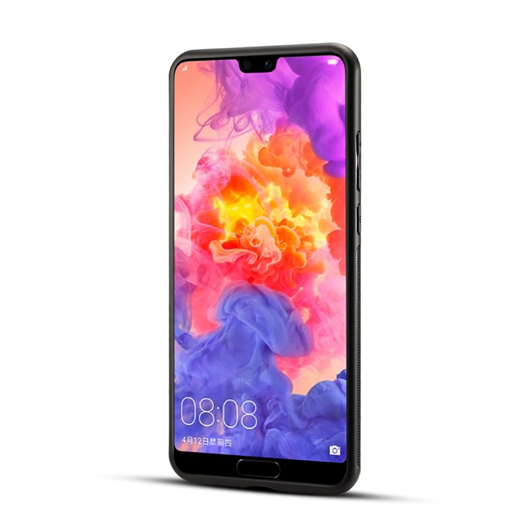 Pattern Printing PU Leather Coated PC + TPU Hybrid Back Cover for Huawei P20 - Pretty Flower Pattern-2