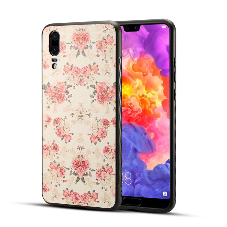 Полиграфия С Полиуретановым Покрытием PC + TPU С Гибридным Корпусом Для Huawei P20 - Элегантный Пион-1