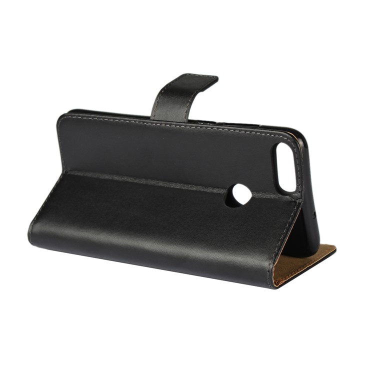 Wallet Stand Split Leather Protection Mobile Phone Case for Huawei P Smart / Enjoy 7S - Black-5