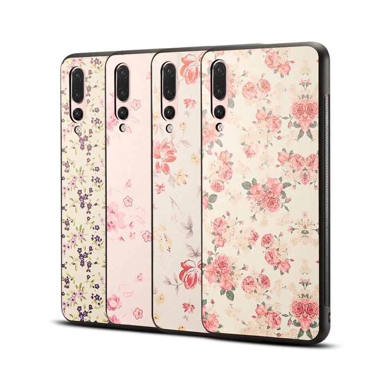 Pattern Printing PU Leather Coated PC + TPU Hybrid Mobile Phone Case for Huawei P20 Pro - Elegant Peony-5