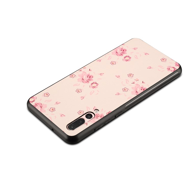 Pattern Printing PU Leather Coated PC + TPU Hybrid Back Phone Shell for Huawei P20 Pro - Pretty Flower Pattern-4