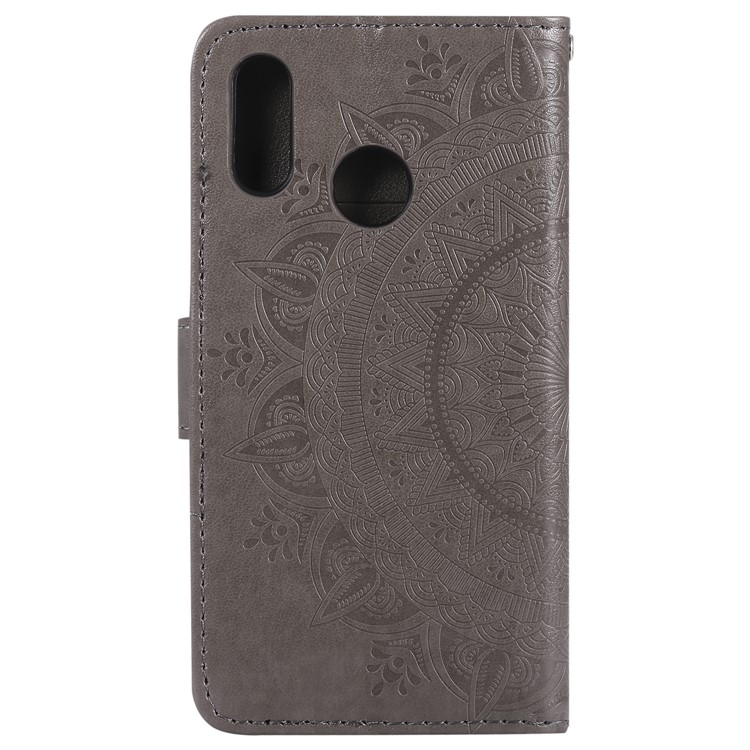 Imprinted Mandala Pattern PU Leather Protection Mobile Phone Case for Huawei P20 Lite / Nova 3e - Grey-3
