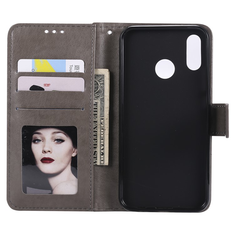 Imprinted Mandala Pattern PU Leather Protection Mobile Phone Case for Huawei P20 Lite / Nova 3e - Grey-4