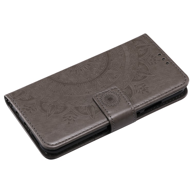 Imprinted Mandala Pattern PU Leather Protection Mobile Phone Case for Huawei P20 Lite / Nova 3e - Grey-5