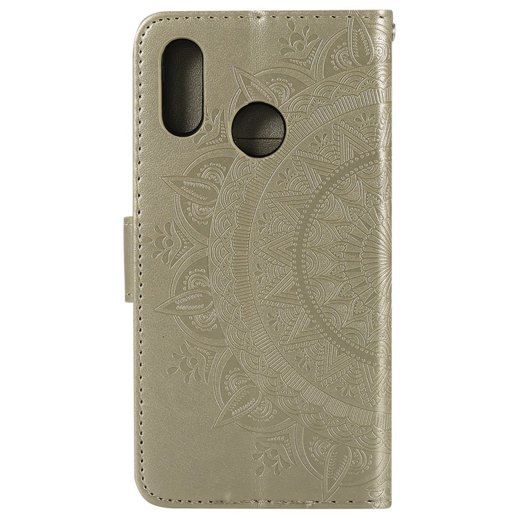 Imprinted Mandala Pattern Stand Leather Wallet Case for Huawei P20 Lite / Nova 3e - Gold-3