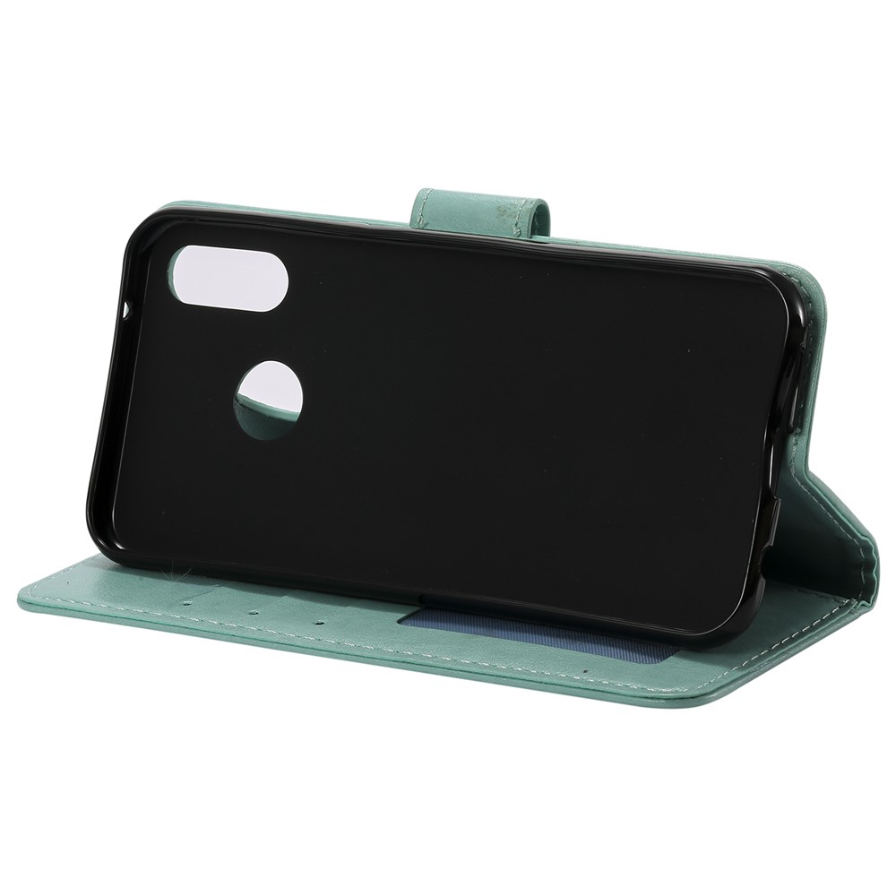 Imprinted Mandala Pattern Stand Wallet Leather Phone Cover for Huawei P20 Lite / Nova 3e - Cyan-8