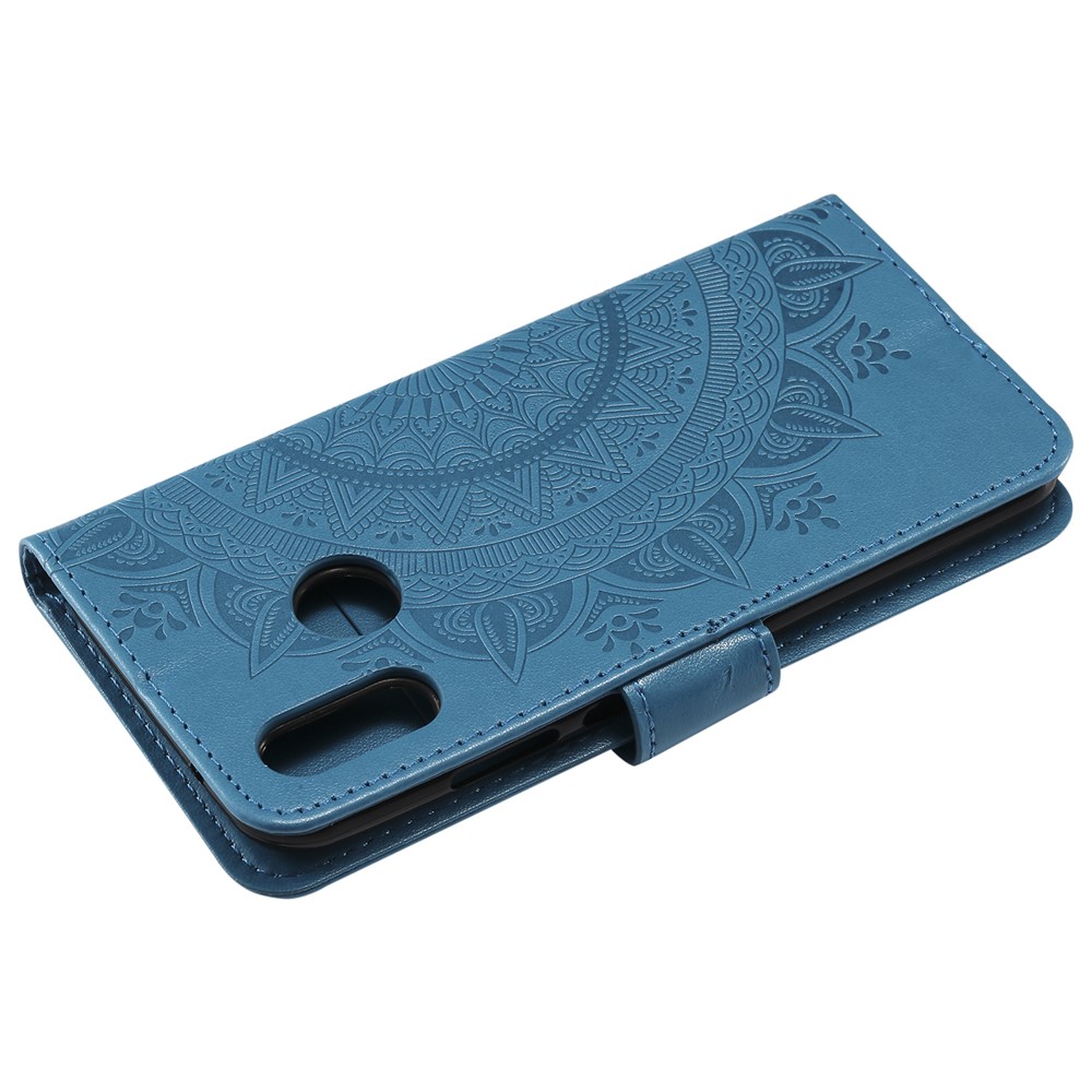 Gedruckter Mandala Muster PU Leder Mobile Hülle Mit Kartenschlitzen Für Huawei P20 Lite / Nova 3e - Blau-6