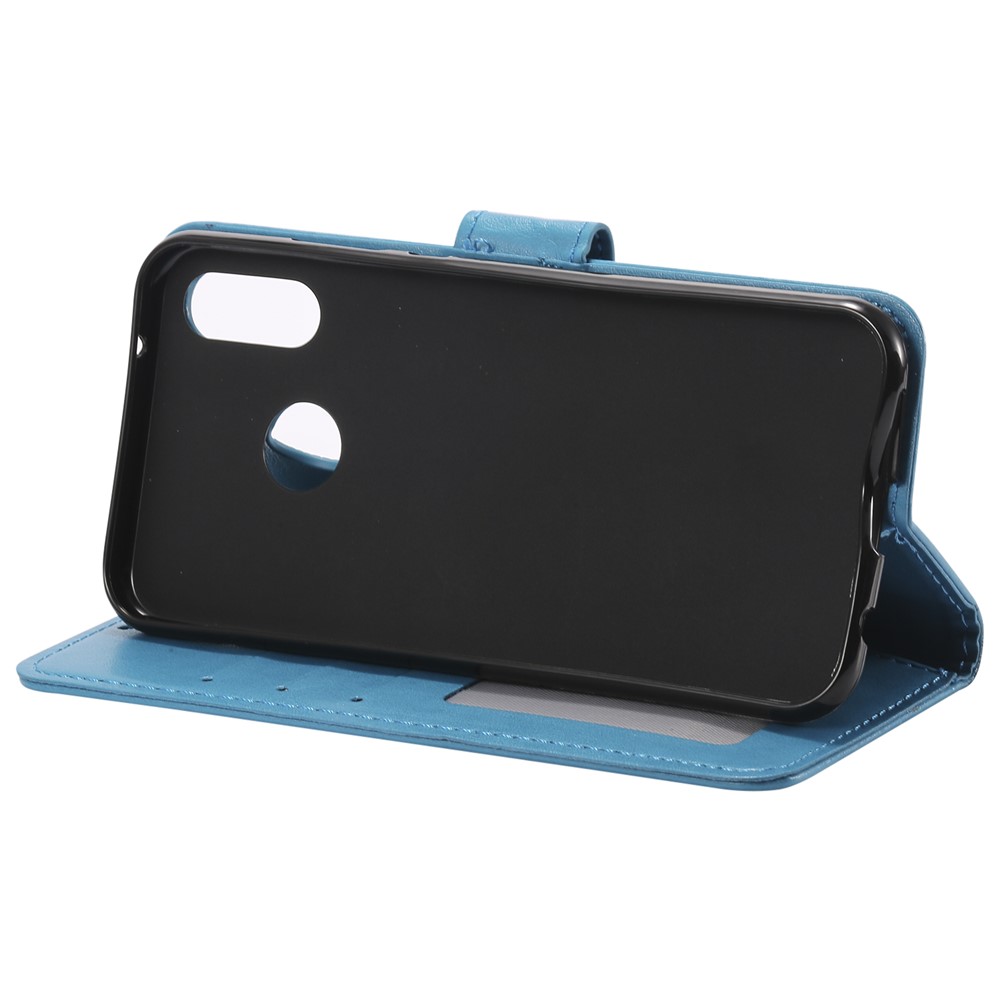 Imprinted Mandala Pattern PU Leather Mobile Case with Card Slots for Huawei P20 Lite / Nova 3e - Blue-8