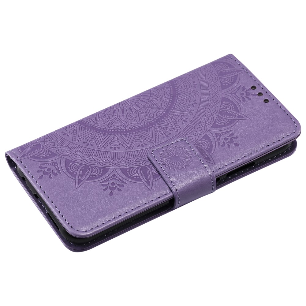 Impreso Mandala Patrón Billetera Cuero Celular Caja Accesorio Para Huawei P20 Lite / NOVA 3E - Púrpura